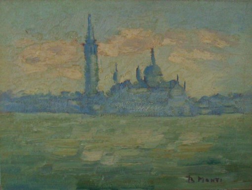Benito Monti, veduta dal mare di piazza San Marco a Venezia